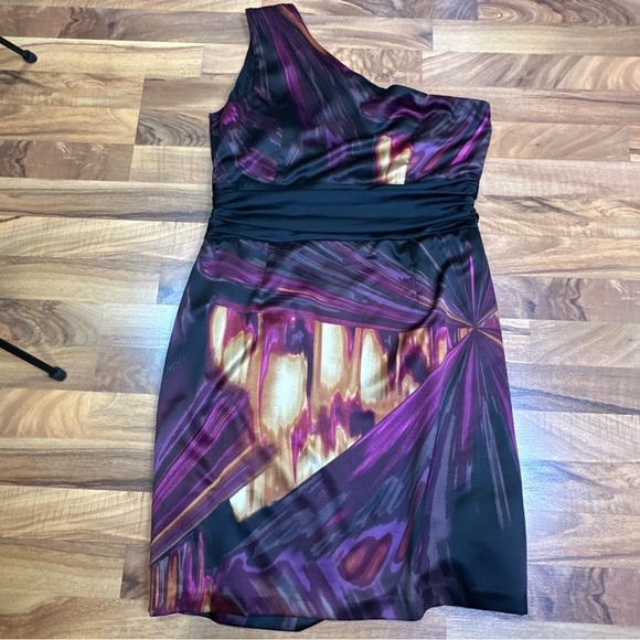 Worthington One Shoulder Dress Color - Moonbeams Side Zip Pockets Size 16‎ NWT - Picture 3 of 5